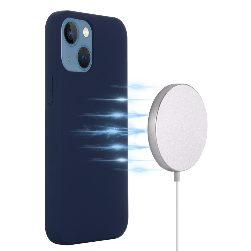 iPhone 15 MagSafe Silikon Case Hülle - Dunkelblau