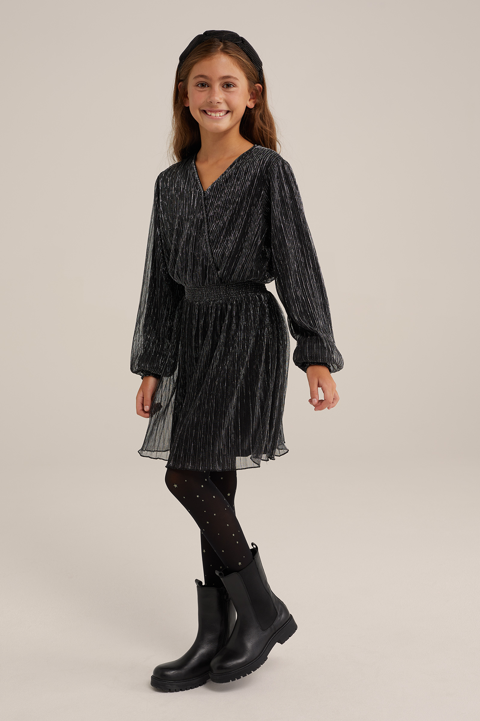 Meisjes jurk met glittergaren WE Fashion Zilver