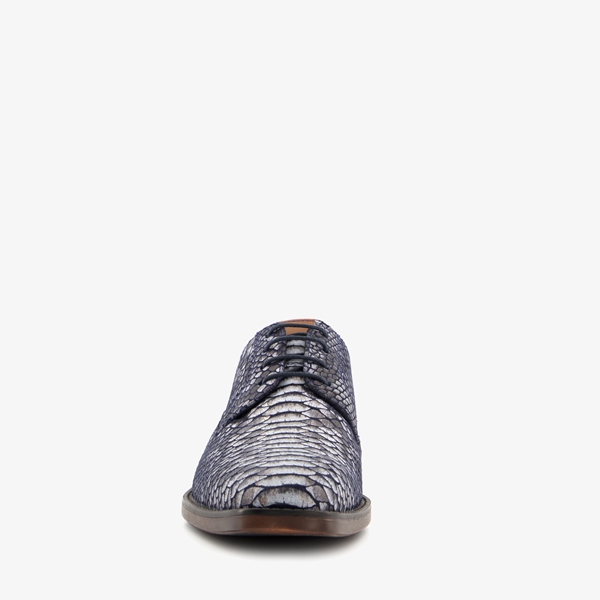 Van Beers leren heren veterschoenen crocoprint