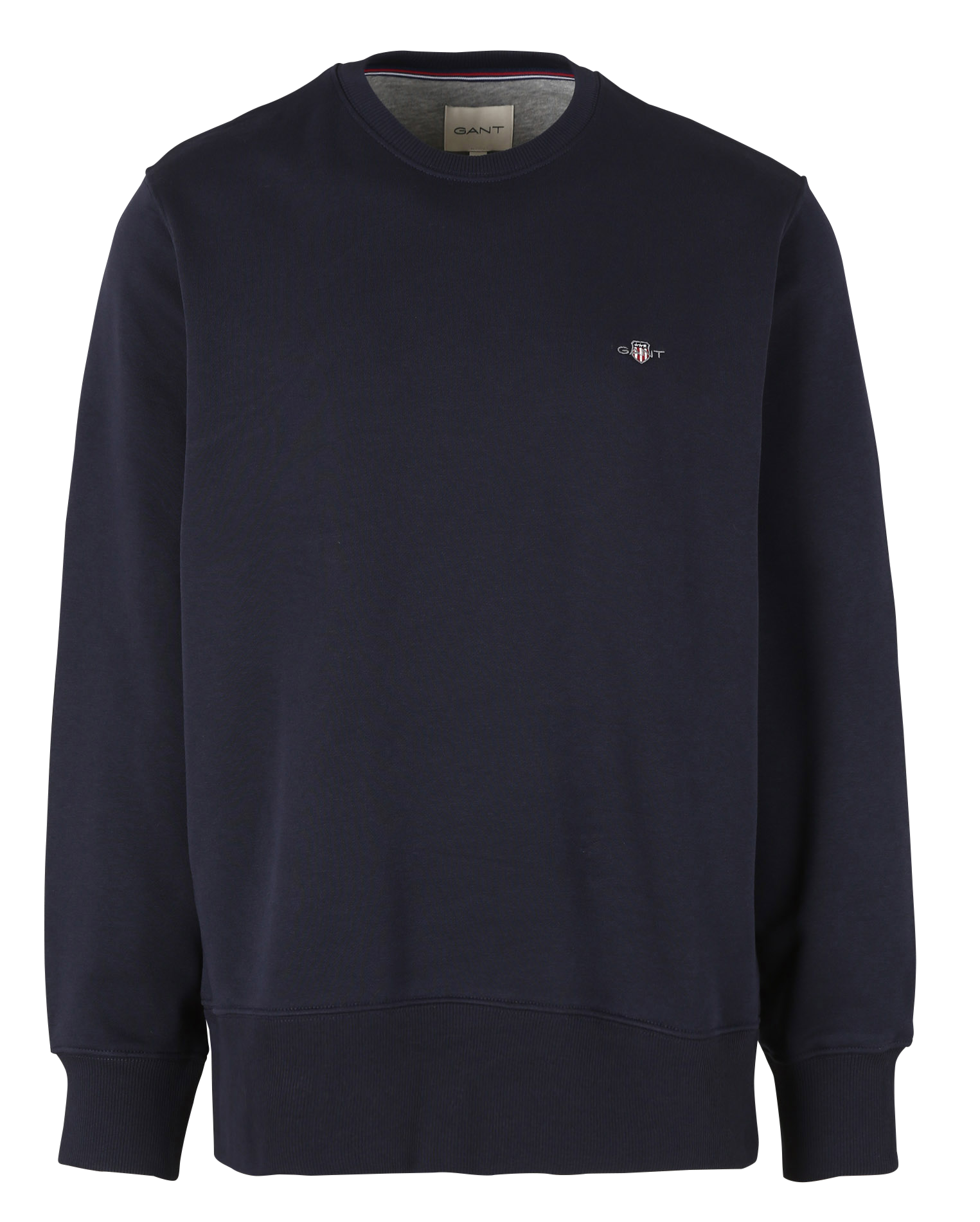 Sweatshirt col rond en coton mélangé| Bleu