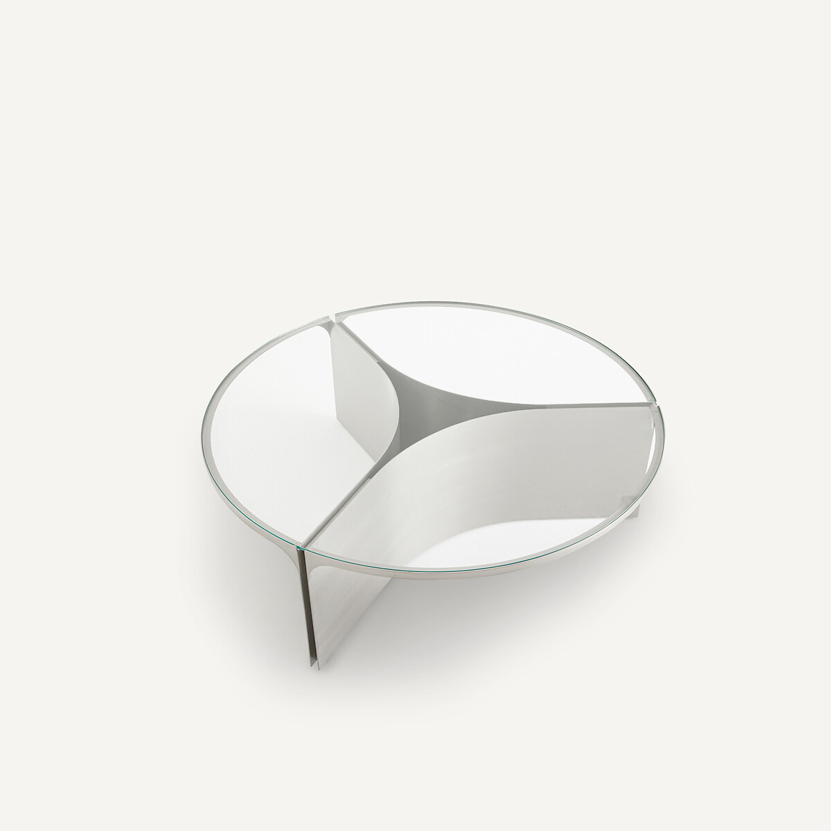 AM.PM<br>Mesa de centro em vidro e metal, modelo grande, Gira