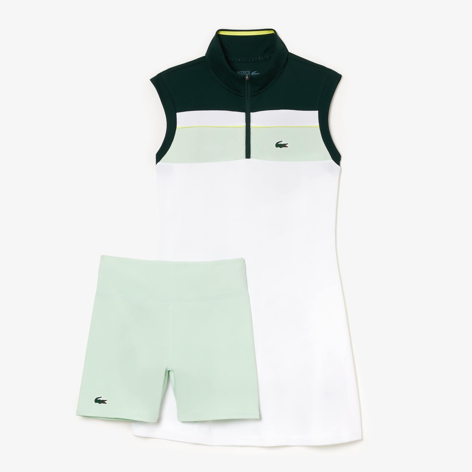 Robe Tennis avec shorty en fibres recyclées Robes & Jupes - Blanc - Lacoste - Femme
