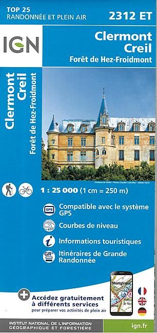 IGN - TOP 25 2312ET CLERMONT CREIL 1 25 000