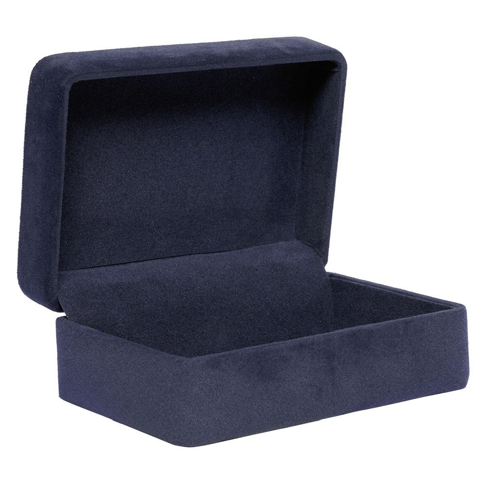 Boîte décorative en velours bleu marine