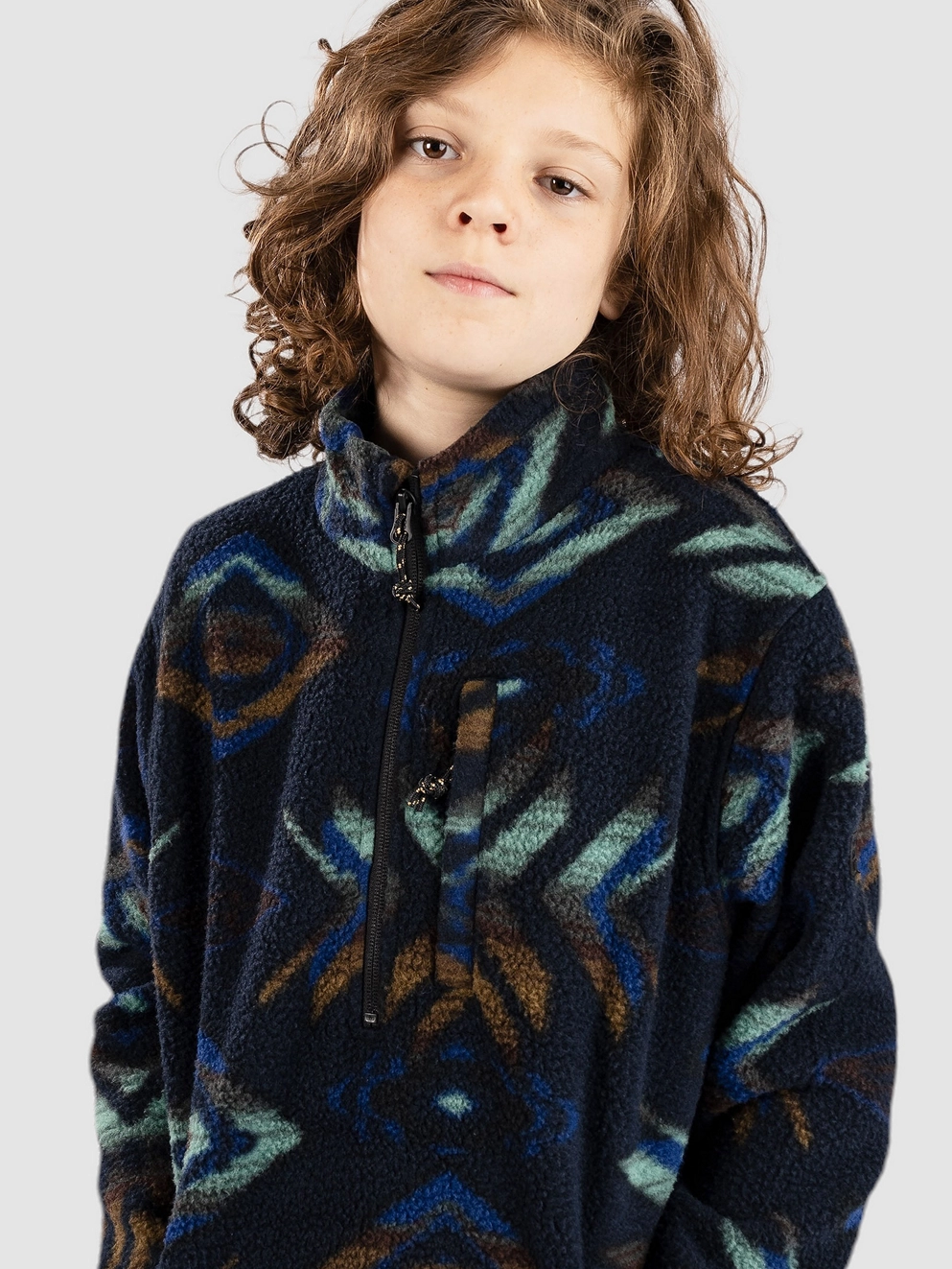 Billabong Boundary Mock Neck Kids Half-Zip Fleece navy