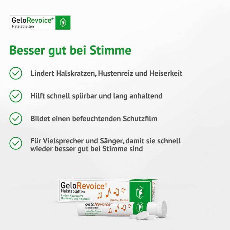 GeloRevoice Halstabletten Grapefruit-Menthol bei Heiserkeit & Stimmverlust, 20 St
