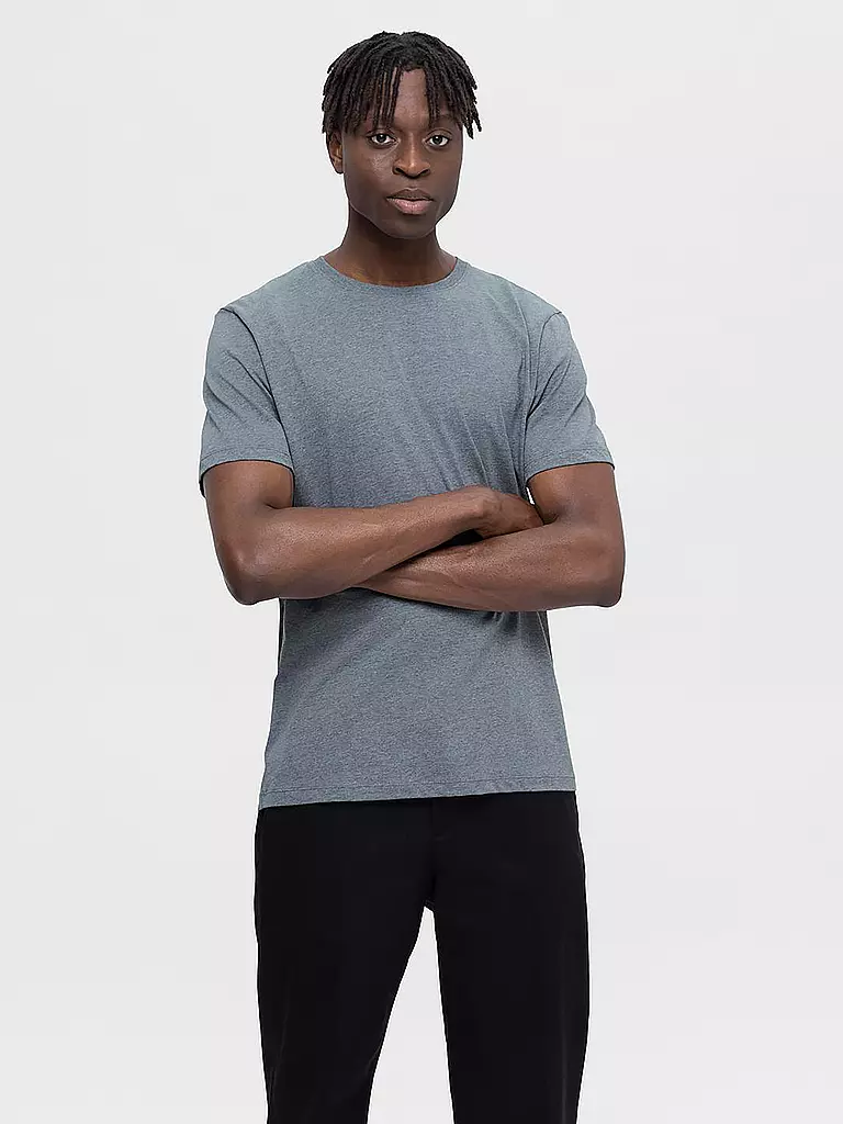 SELECTED T-Shirt SLHASPEN grau