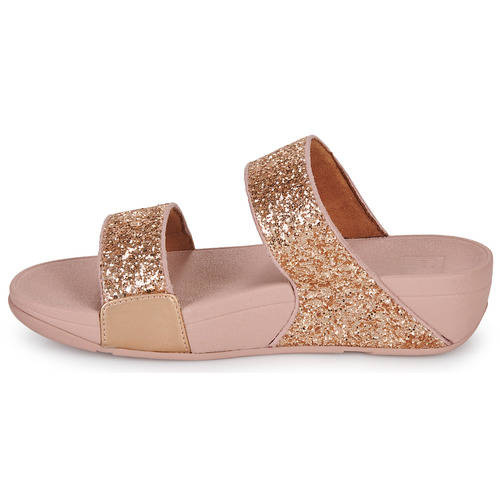 FitFlop - LULU GLITTER SLIDES Rosa / Dorado / Rosa