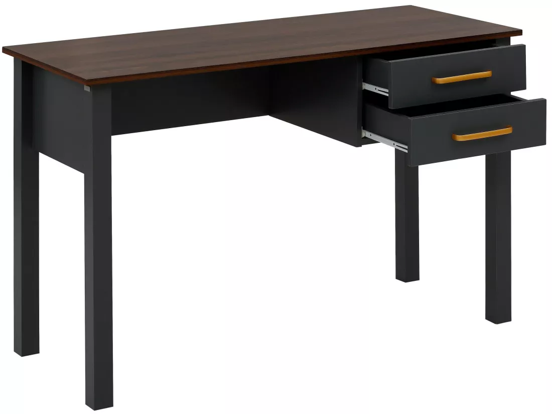 Marion | Bureau avec 2 tiroirs en MDF gris