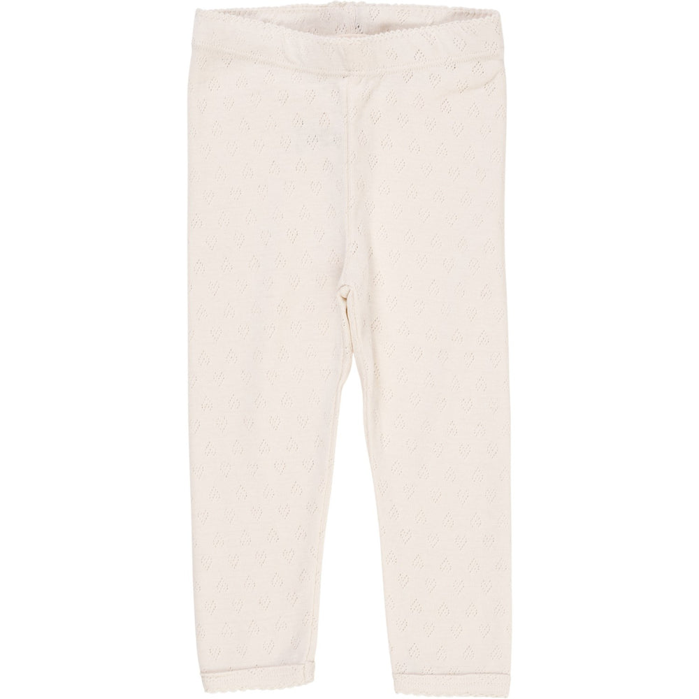 Køb COPENHAGEN COLORS Cream Pointelle Heart Leggings