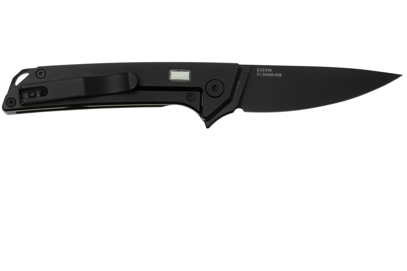 Glow Rhino Reactor KNIFE-REACT-TI-BLC PVD S35VN, PVD Titanium Green Tritium, zakmes
