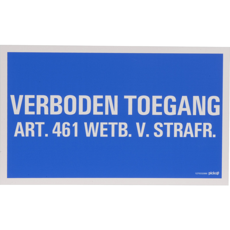 Pvc-bord verboden toegang art.461 33x20cm