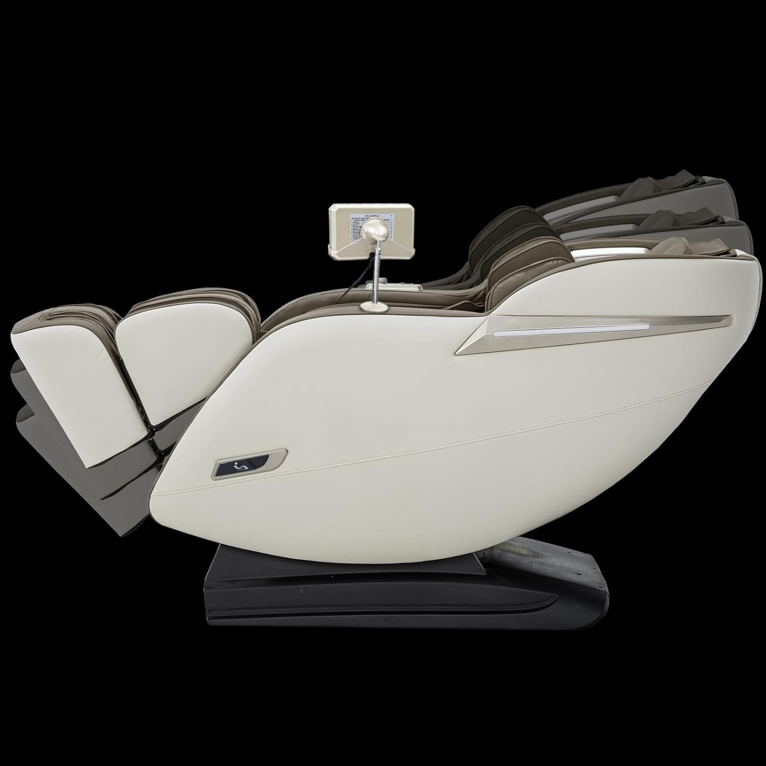 Poltrona de massagem corporal completa MassaMAX 2024, reclinável com gravidade zero, alongamento de ioga, trilho SL, airbags, aquecimento, tela sensível ao toque e massagem nos pés (MD906-Bege)
