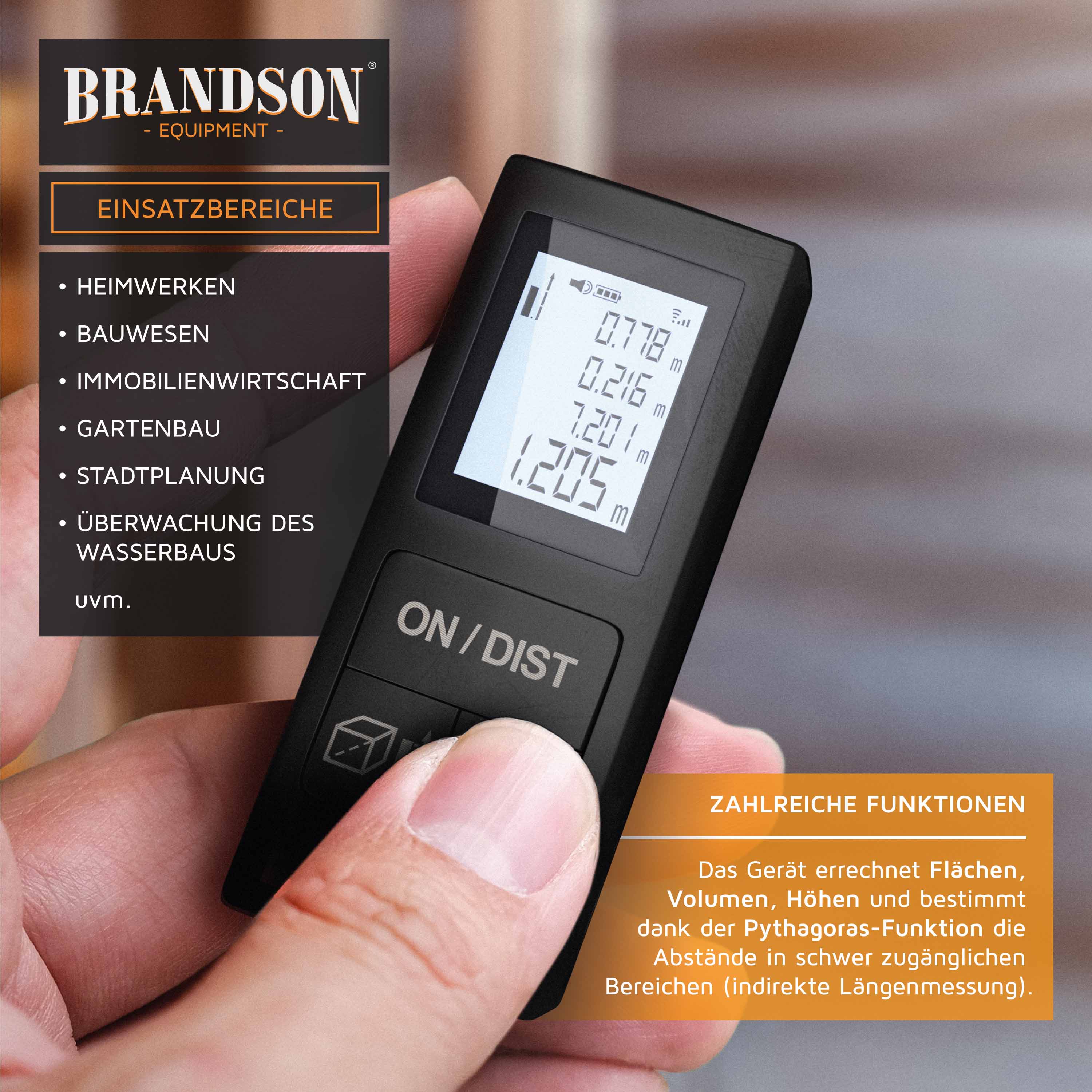 Brandson Digital Laser Entfernungsmesser Laser Distanzmessgerät mini