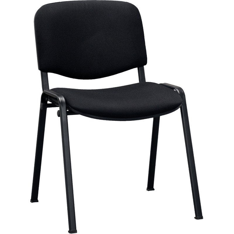 Chaise visiteur reconditonnée - assise et dossier tissu - noir