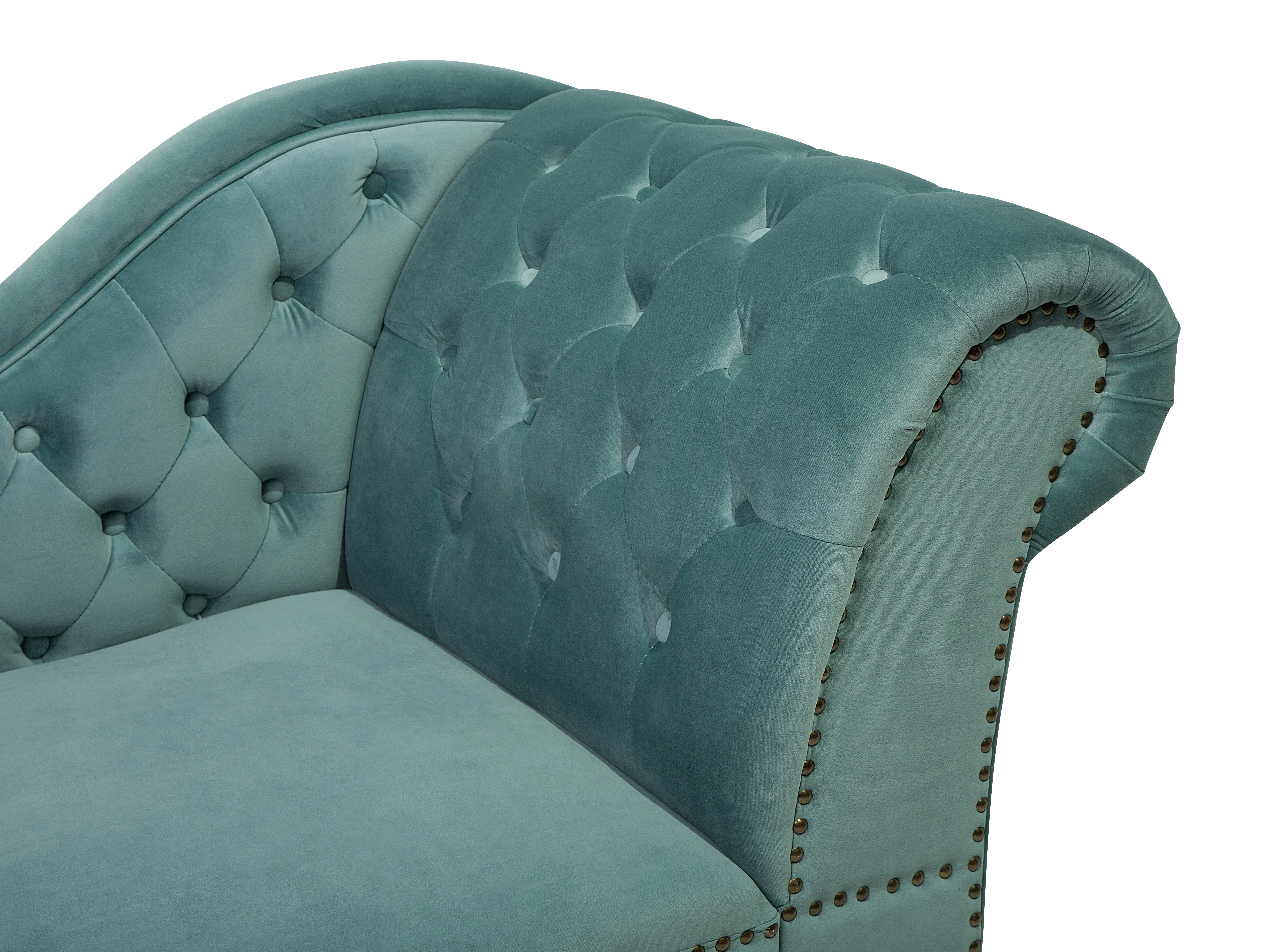 Rechtszijdige chaise longue NIMES Fluweel Mintgroen