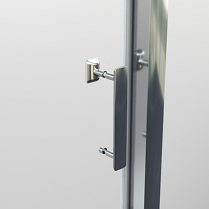 Cabine de douche hydromassante droite chromé finition miroir GoodHome Beloya 90 x 90 cm