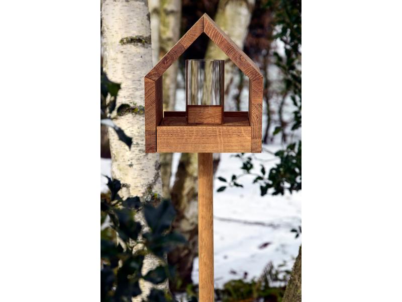 LUXUS-VOGELHAUS Vogelfutterhaus Bauhaus I, 20.5 x 28 x 23.5 Vogelhaus mit Ständer
