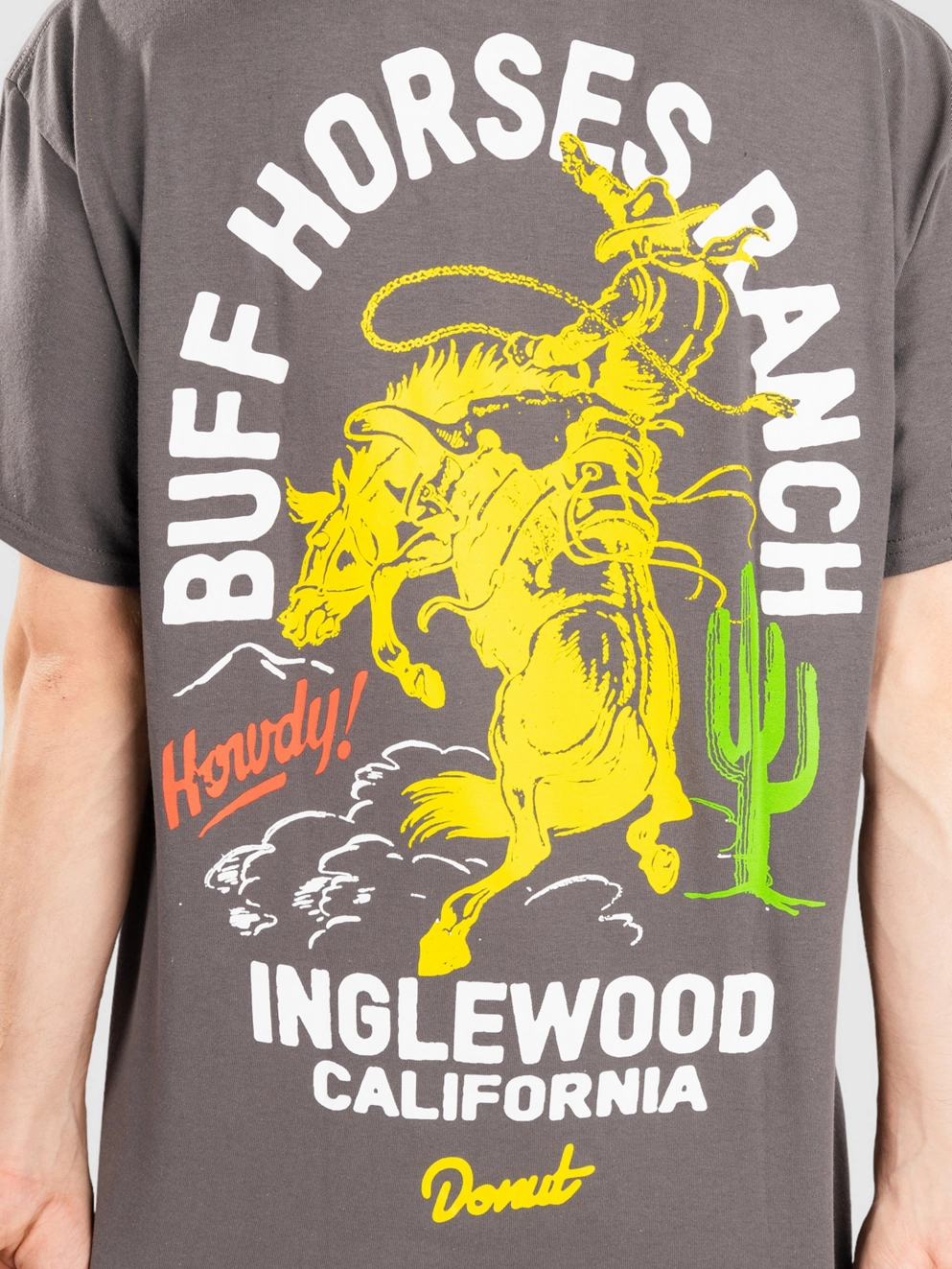 Donut Buff Horses Ranch T-Shirt charcoal