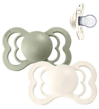 BIBS Supreme+ Schnuller - Gr. 1 - 2er-Pack - Symmetrisch - Ivory