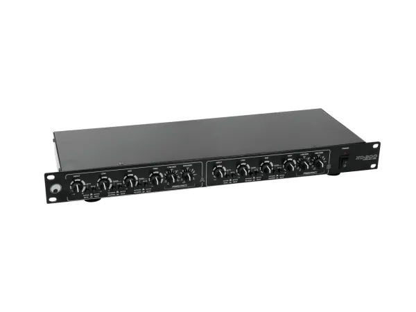 Omnitronic 10355636, Aktiv overgang, 3-vejssystem, 0 - 230 V, Sort, 100 dB, 483 mm