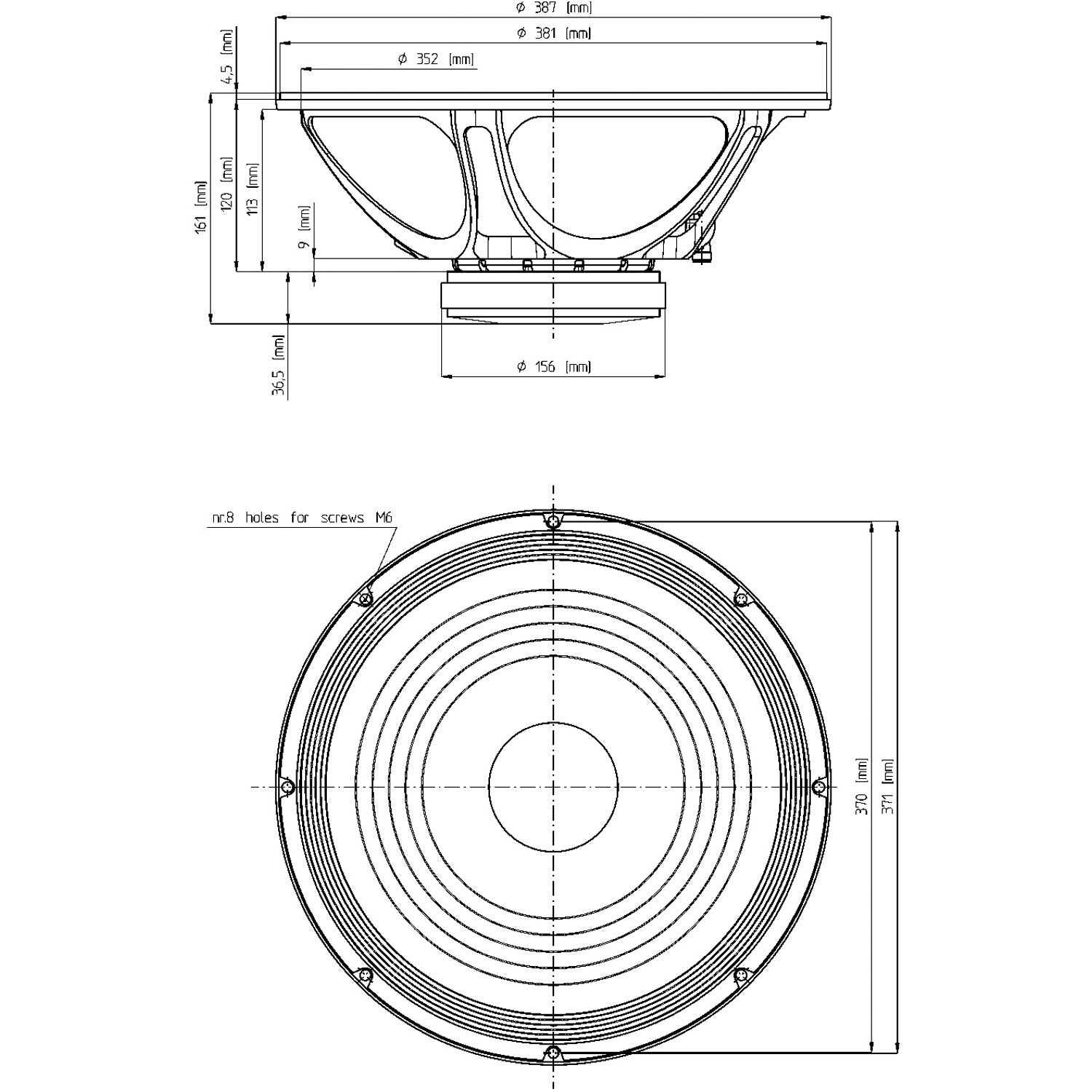 18 Sound 15W500 15 inch woofer 350W 8 Ohm