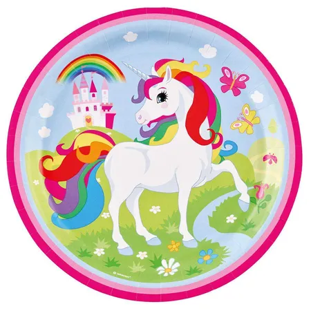 amscan 8 Papierteller Einhorn