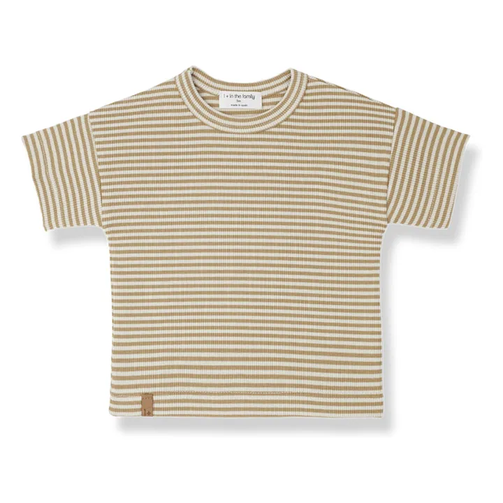 1+ in the family T-shirt Aristide Côtelé | Jaune moutarde