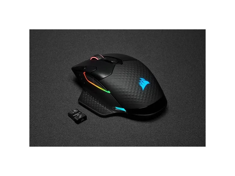 CORSAIR Gaming DARK CORE RGB PRO SE - Mus - optisk - 8 knapper - trådløs, kablet - USB, 2.4 GHz, Bluetooth 4.2 LE - sort
