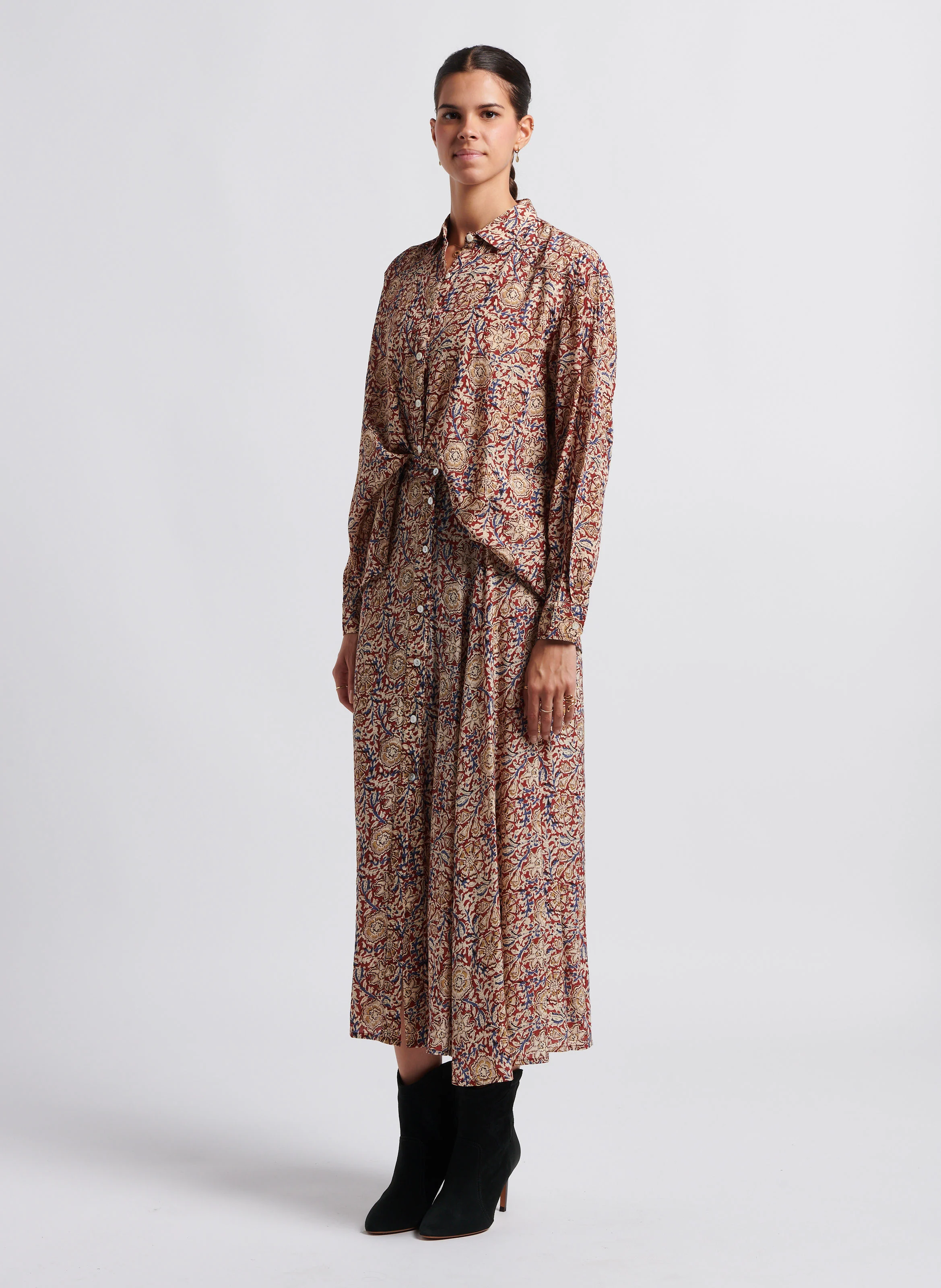 ARETHA - Chemise col classique imprimée| Orange
