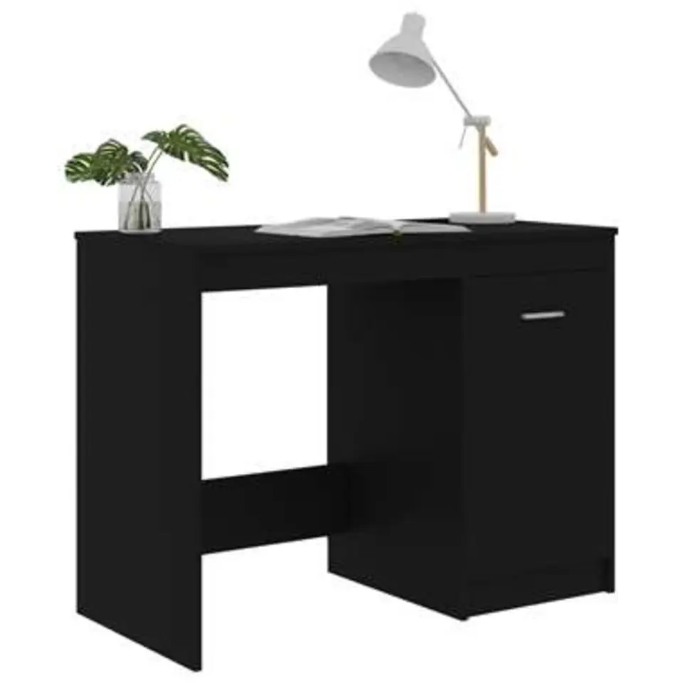 vidaXL - Bureau - Zwart - Bewerkt hout
