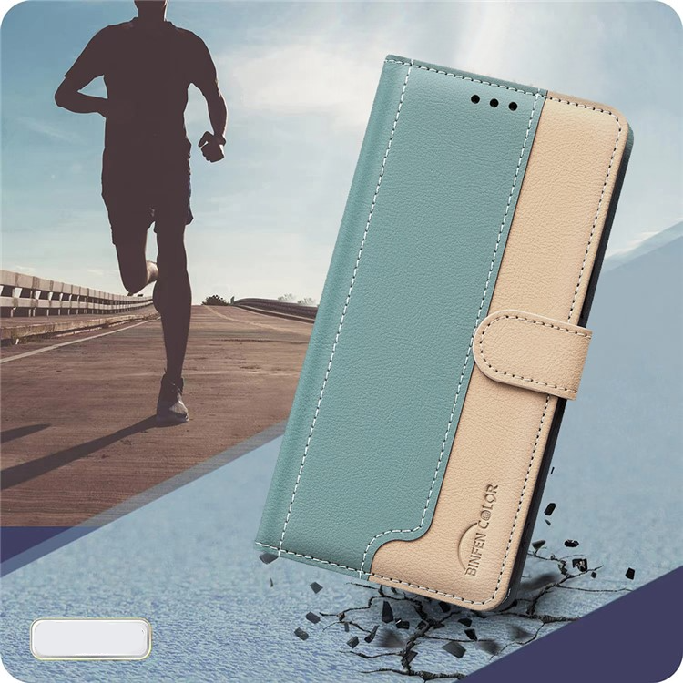 Samsung Galaxy S25 Leder Tasche Flip Cover (RFID Schutz) - Türkis / Beige