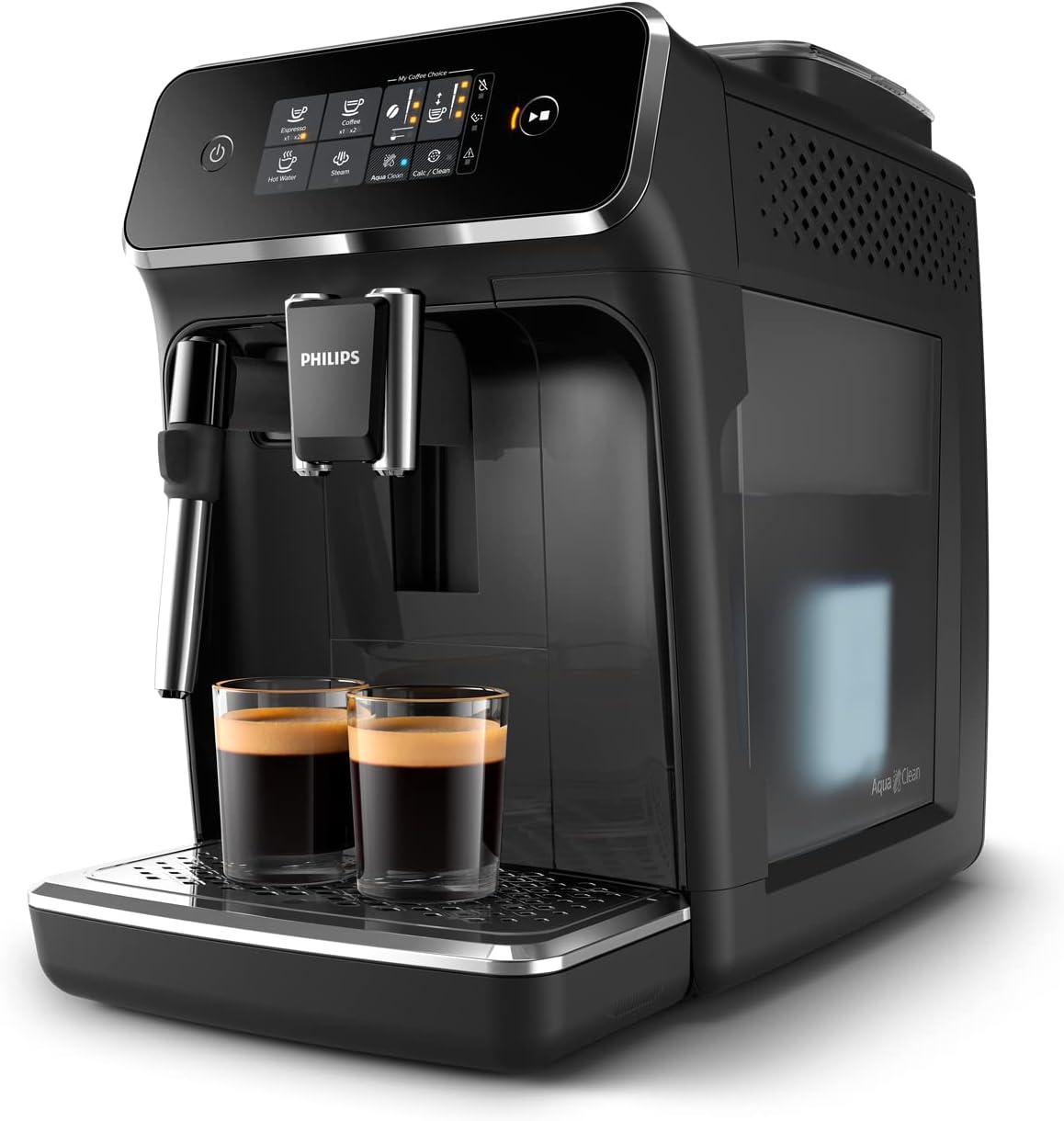 Philips Série 2200 Machine Expresso - Café à Grain - Mousseur à Lait Classique, cran Tactile Intuitif, Noir Mat (EP2220/10)