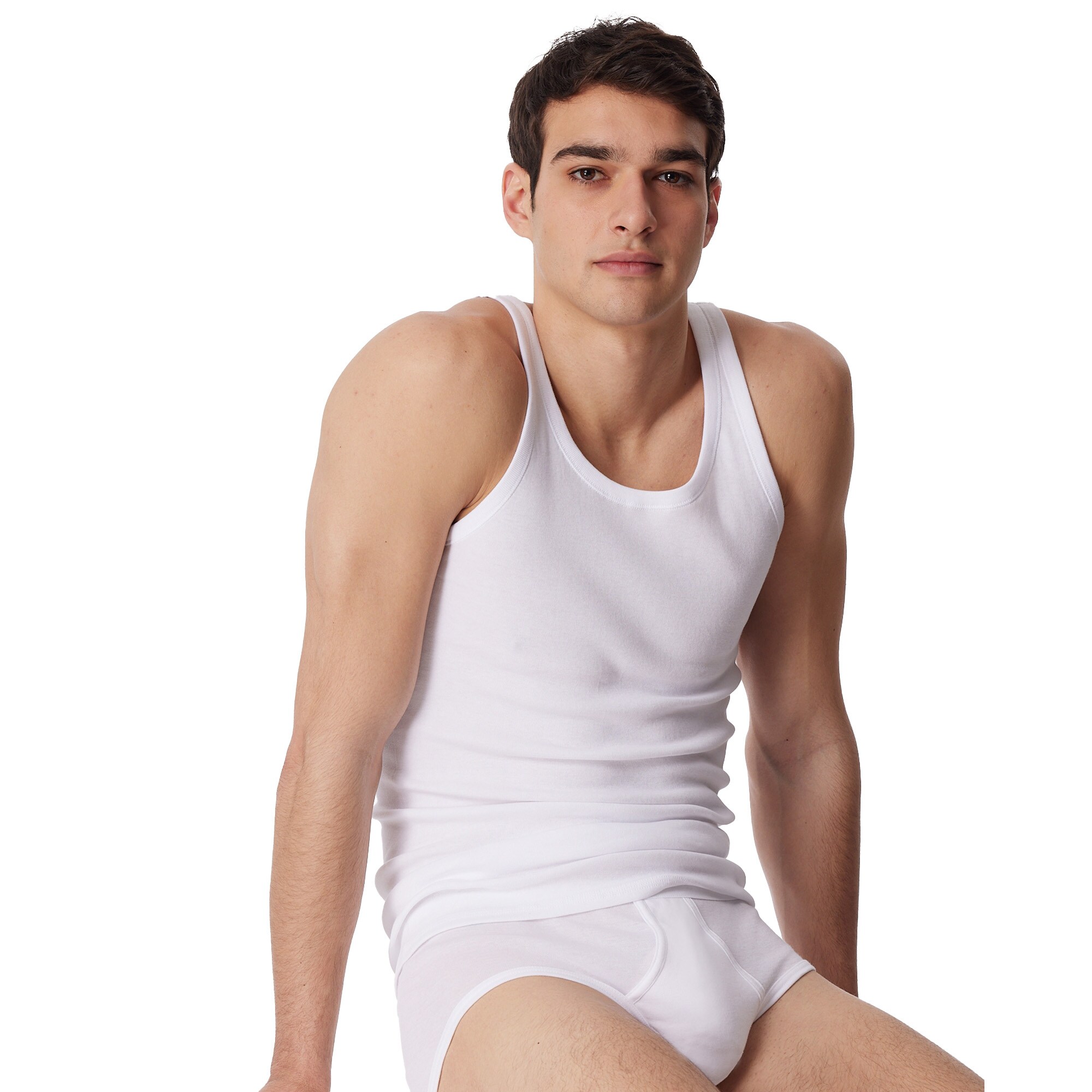 ESSENTIALS Herren Unterhemd Weiß
