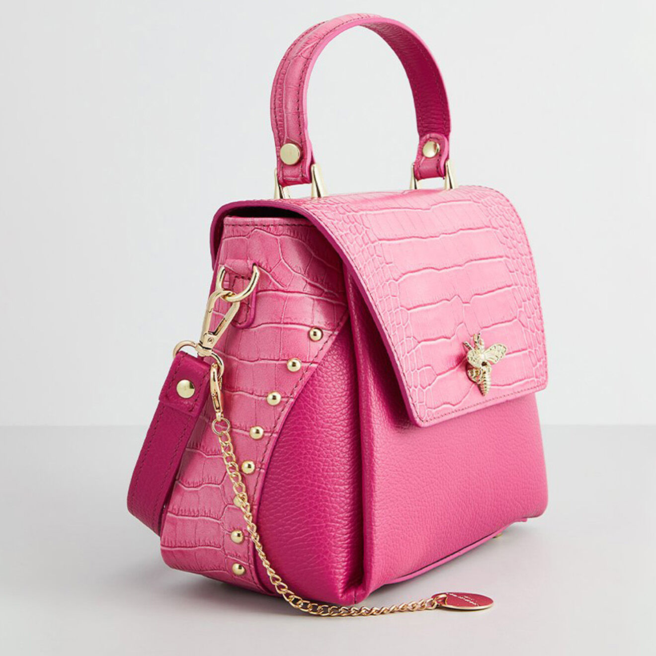 Christian Laurier Sac à main en Cuir Yasmin fushia - 22x19.5x10 cm