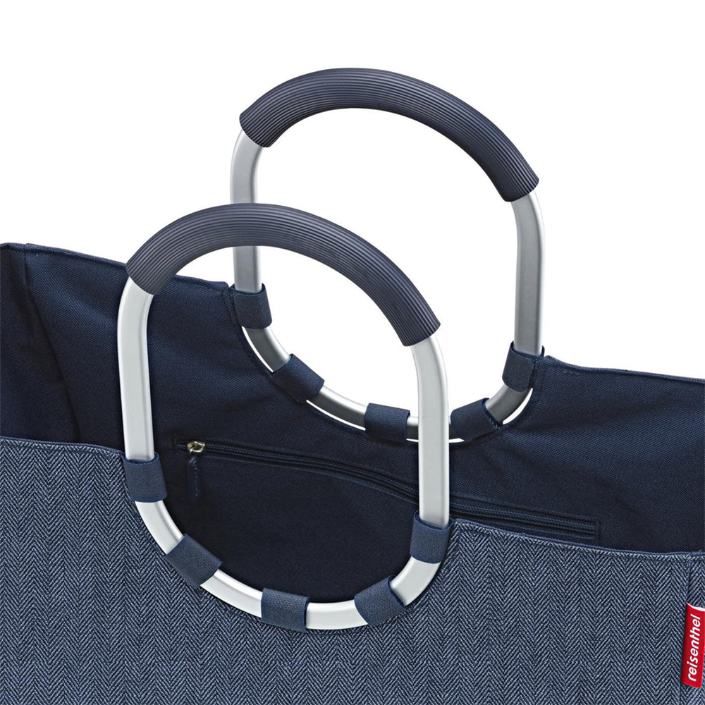 (25l) Loopshopper L Einkaufskorb Shopping Einkaufstasche (OR4113) - Herringbone Dark Blue