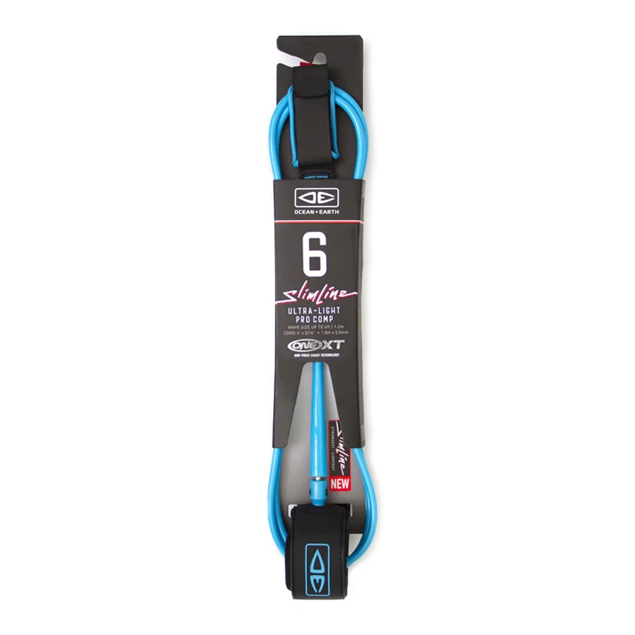 Ocean and earth Leash - Slim Line Comp One XT - 6'0 Black