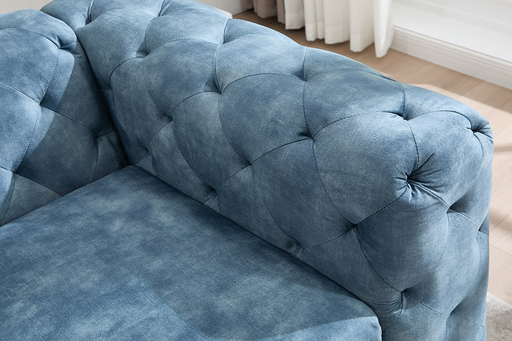 Chesterfield Sofa MODERN BAROCK 235cm petrol Samt 3-Sitzer Couch Federkern