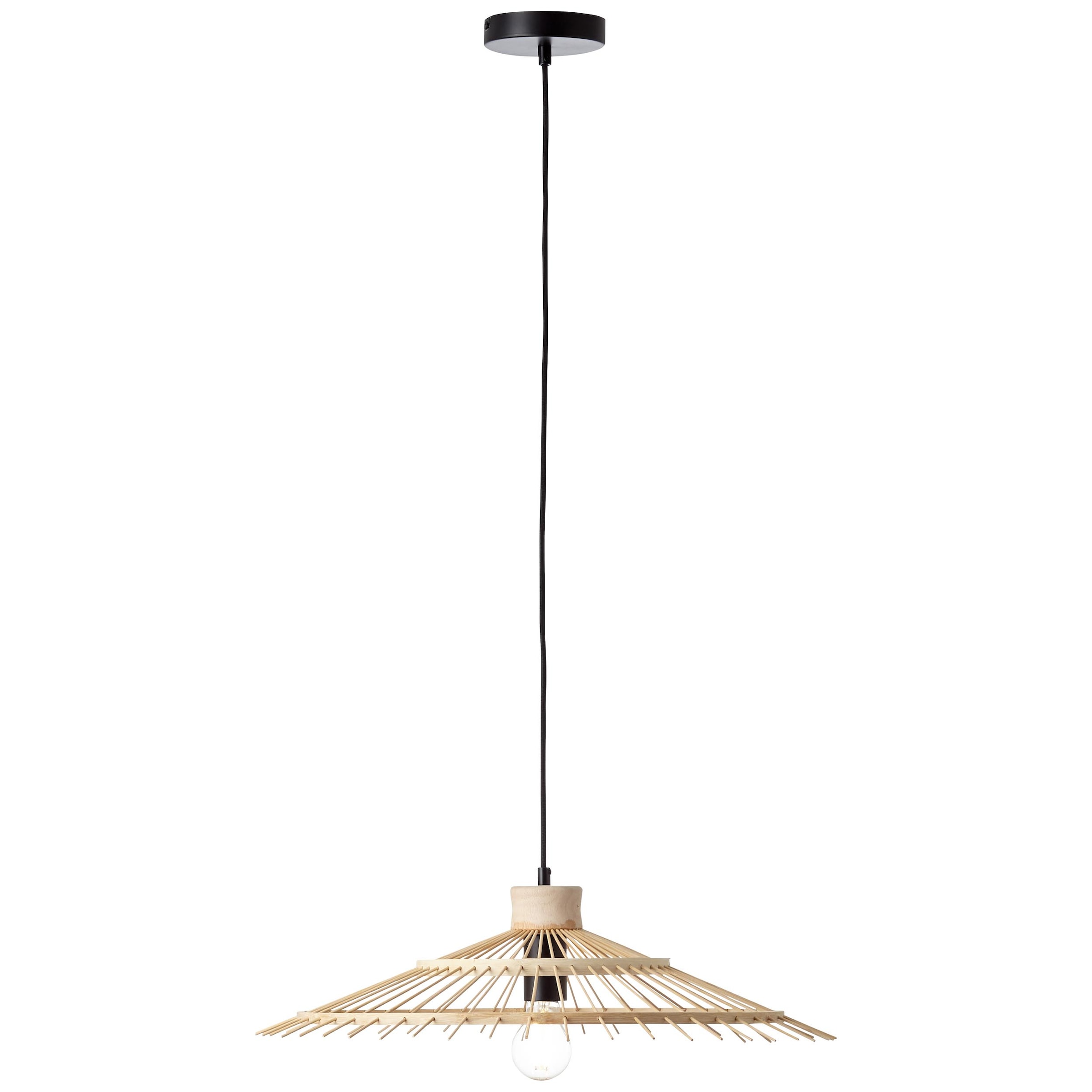 Brilliant Pendelleuchte »Pirae« E27 1 Stk. Hängelampe 1flg schwarz/natur