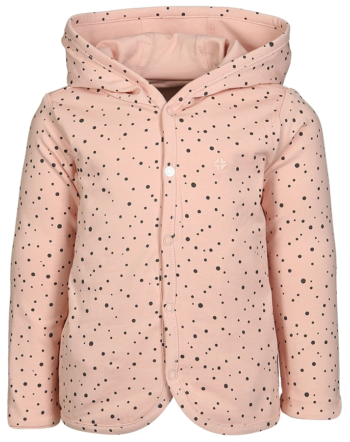 Kapuzen-Sweatjacke BONNY – DOTS zum Wenden in pfirsich rosa
