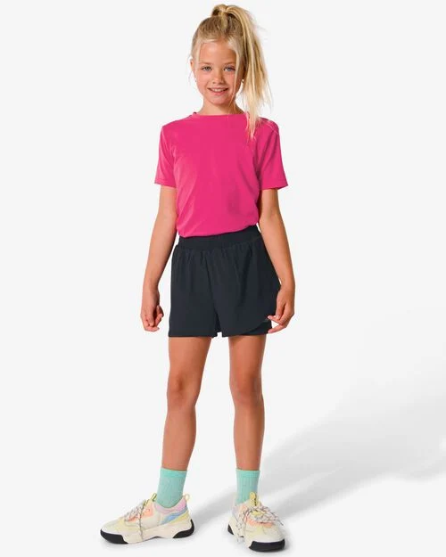 pantalon de sport court enfant avec legging noir