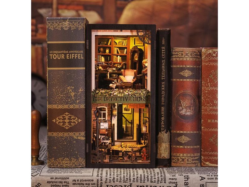 Cutebee Bausatz Rose Detective Agency 3D-Modell aus lasergeschnittenen Holzteilen