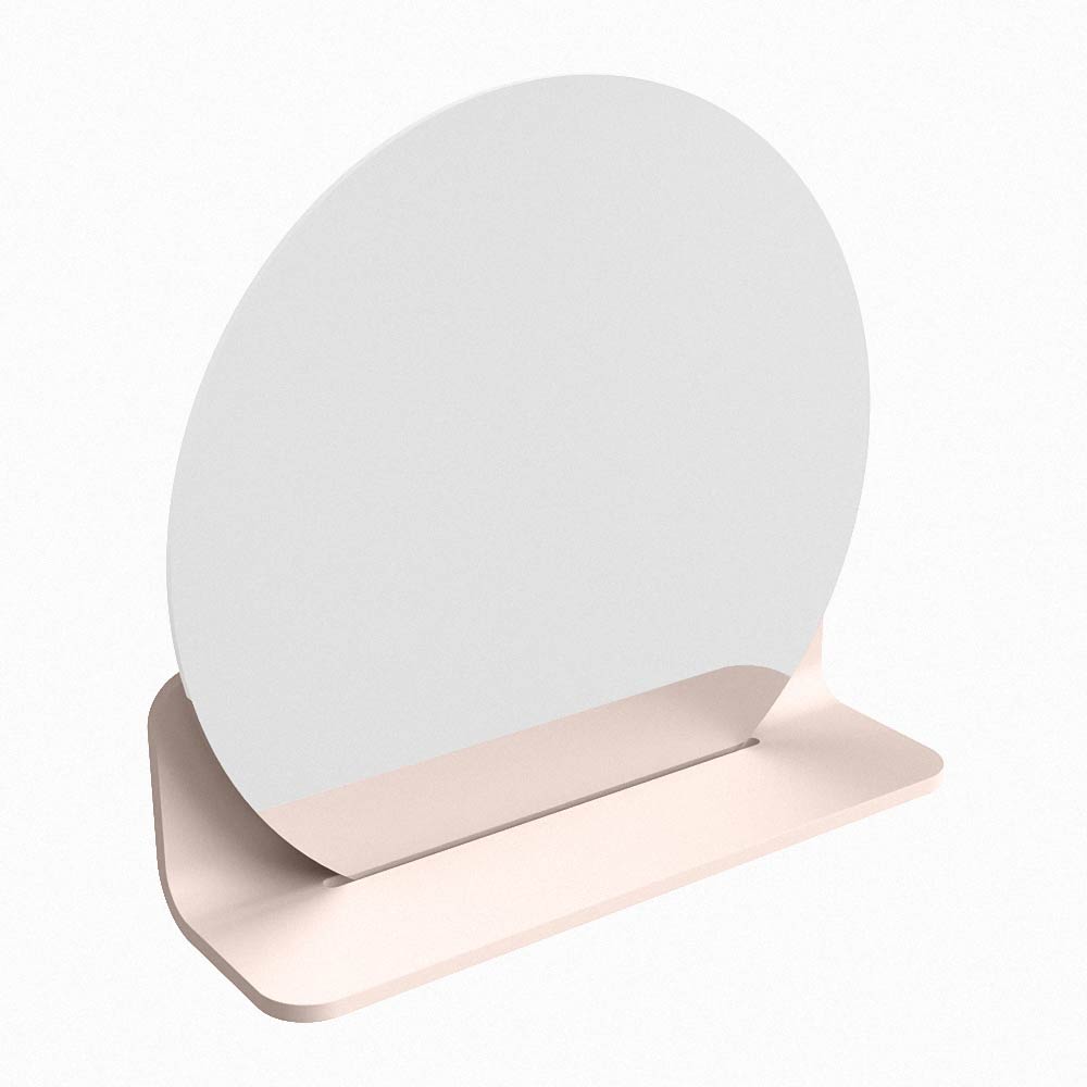 Mondiaz Spot spiegel rond Ø40cm met planchet rosee