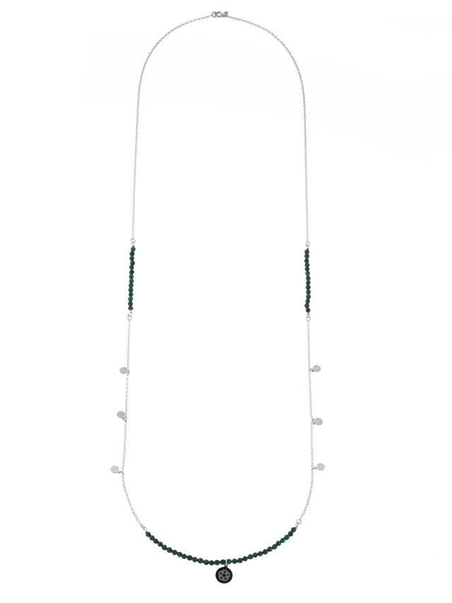 Lichtbringer-Longkette, Malachit, ca. 90 cm