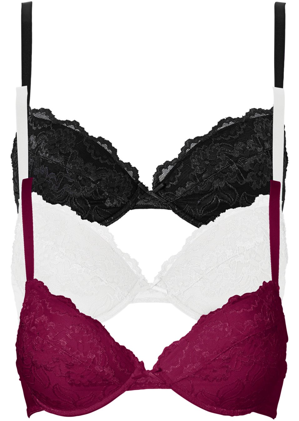 Lot de 3 soutiens-gorge push-up à armatures