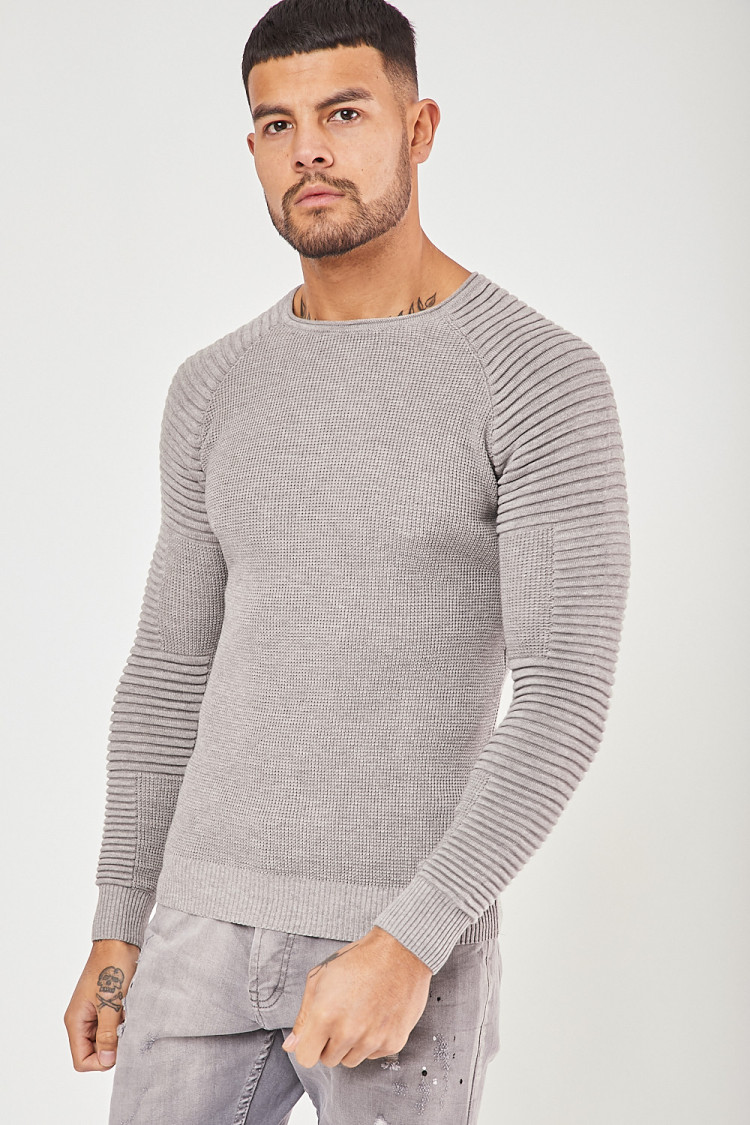 Pull maille fine gris
