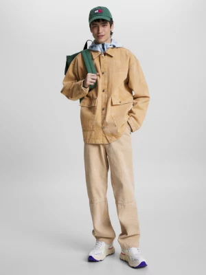 Jaqueta de trabalho oversized em denim revestido