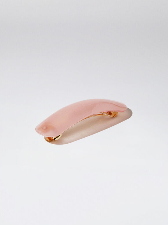 Presilha de cabelo de resina - Rosa