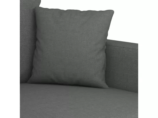 Ensemble de canapés 3 pièces avec coussins Gris foncé Tissu