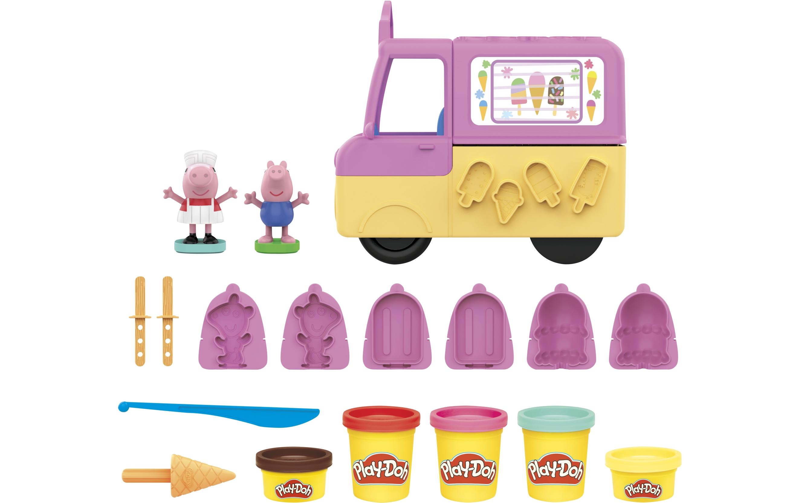 Knetspielzeug Peppa`s Ice Cream PlaysetPeppas Eiscreme-Spielset mit 5 Knetdosen